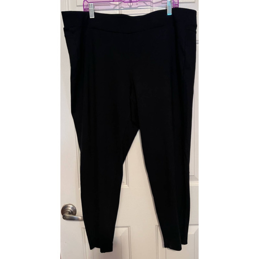Lane Bryant Women's Black Pants Back of Legs Ties Up Size 22/24 27" Inseam x 21"